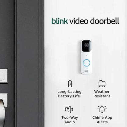 Experience the Blink Video Doorbell: HD Video, Two-Way Audio, Motion Alerts, Chime Notifications, and Alexa Integration - Available Wired or Wire-Free in the USA!