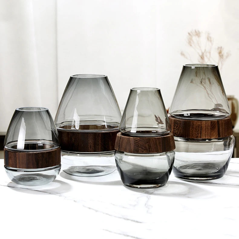 Modern European Style Glass Vase – Elegant Tabletop Décor for Home &amp; Weddings