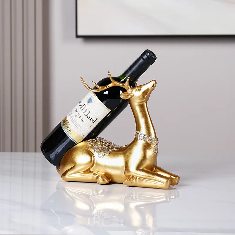 Luxury Gold Deer Wine Holder – Elegant Home & Bar Decor