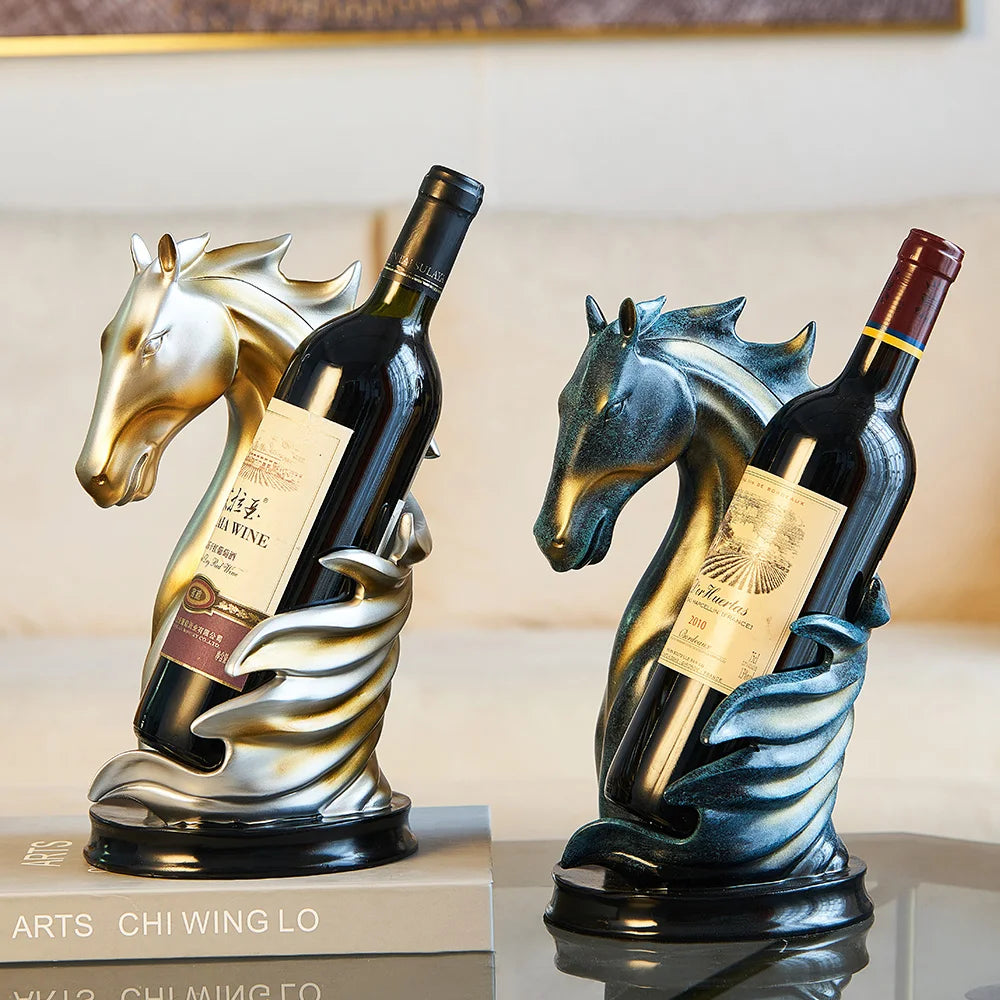 Luxury Horse Wine Bottle Holder – Elegant Bar & Home Decor