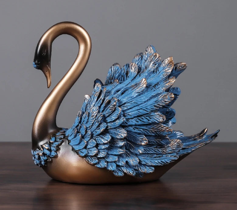 Luxury European-Style Swan Statue Wine Rack – Elegant Resin Ornament for Home & Dining Décor