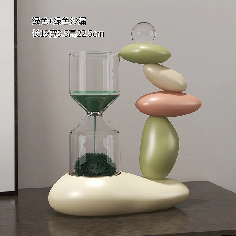 Zen Balance Stone Hourglass – Modern Sand Timer & Decorative Sculpture