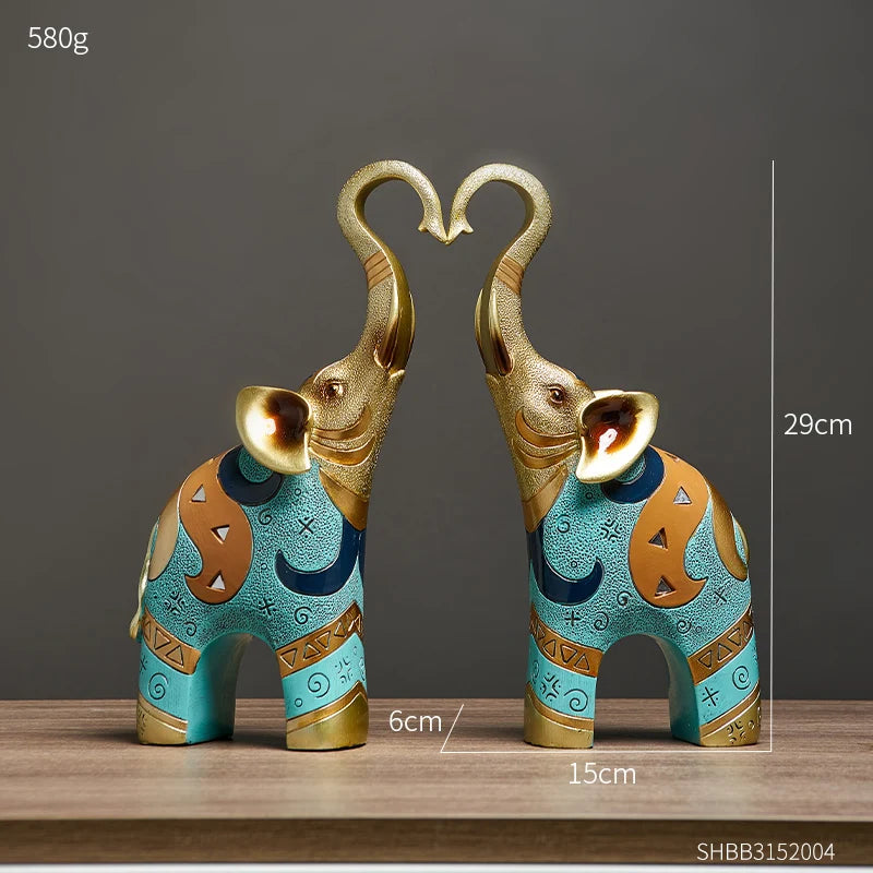 Elegant Elephant Couple Statue – Love, Luck & Harmony Home Décor