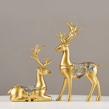 Luxury Gold & Jade-Inspired Decorative Sculptures – Elegant Home & Office Accents