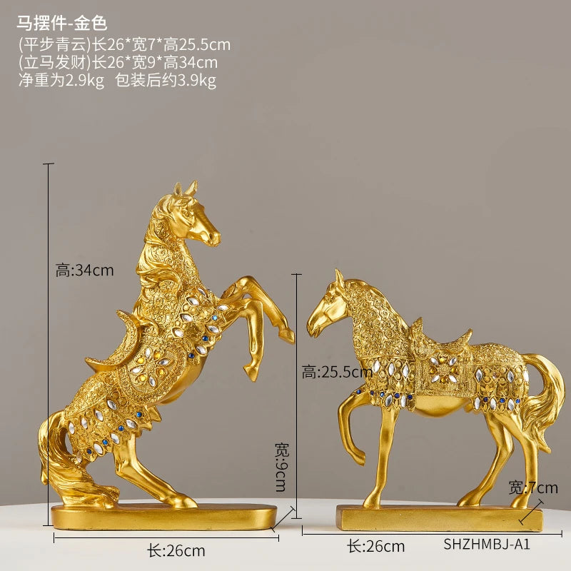 Luxury Gold & Jade-Inspired Decorative Sculptures – Elegant Home & Office Accents