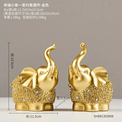 Luxury Gold & Jade-Inspired Decorative Sculptures – Elegant Home & Office Accents