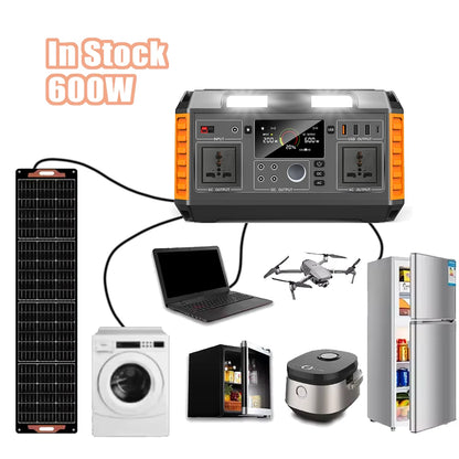 Portable Power Station – 2000W/600W/500W LiFePO4 Solar Generator for Home & Outdoor Camping