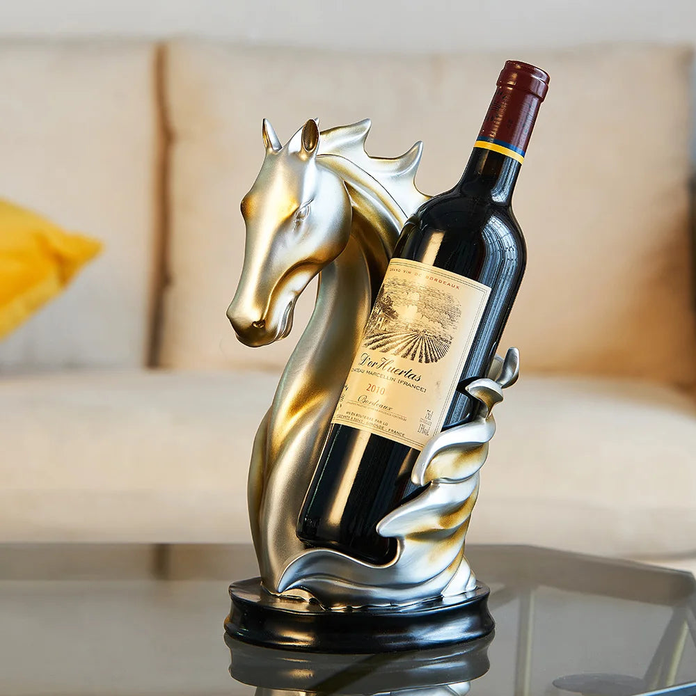 Luxury Horse Wine Bottle Holder – Elegant Bar & Home Decor