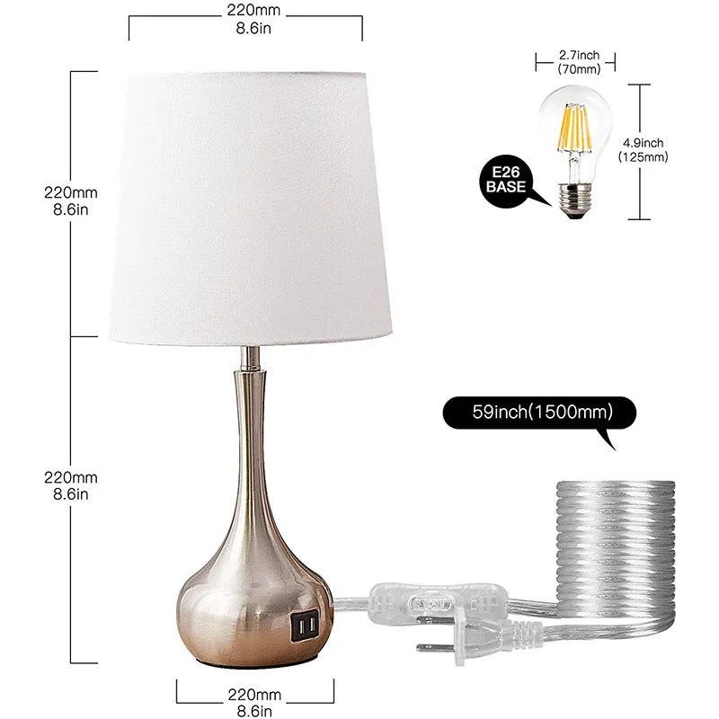 Touch Dimming Vase Table Lamp