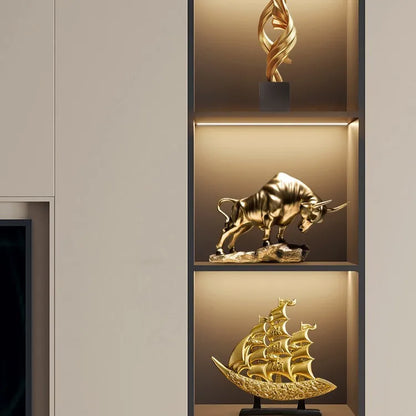 Golden Infinity Sculpture – Modern Luxury Art Decor