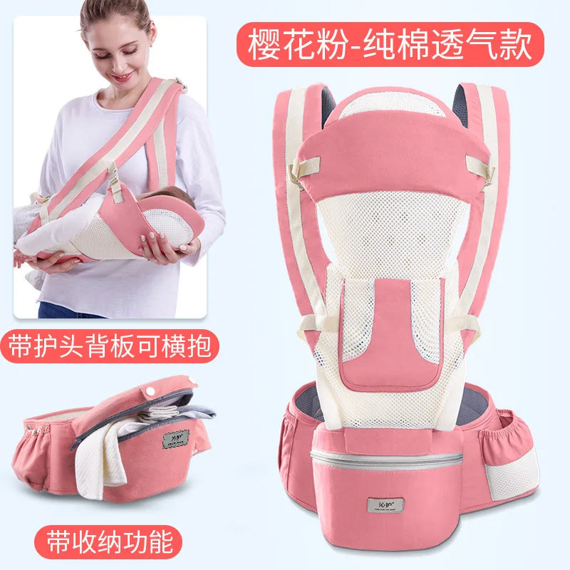 15 in 1 Ergonomic Hip Seat Carrier Cotton Baby Carrier with Hood Front & Back Popular Backpack Outdoor Use Wholesale Cotton