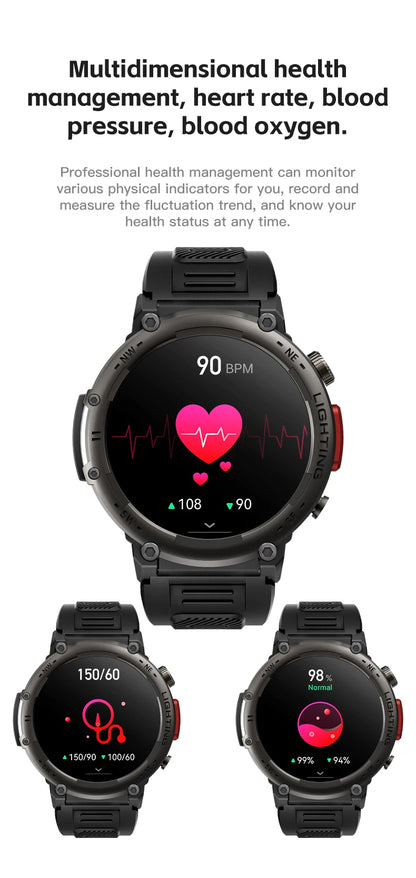 New Arrival Smartwatch – Heart Rate Monitor, FitCloudPro, IP67 Waterproof, Flashlight, Outdoor Smartwatch