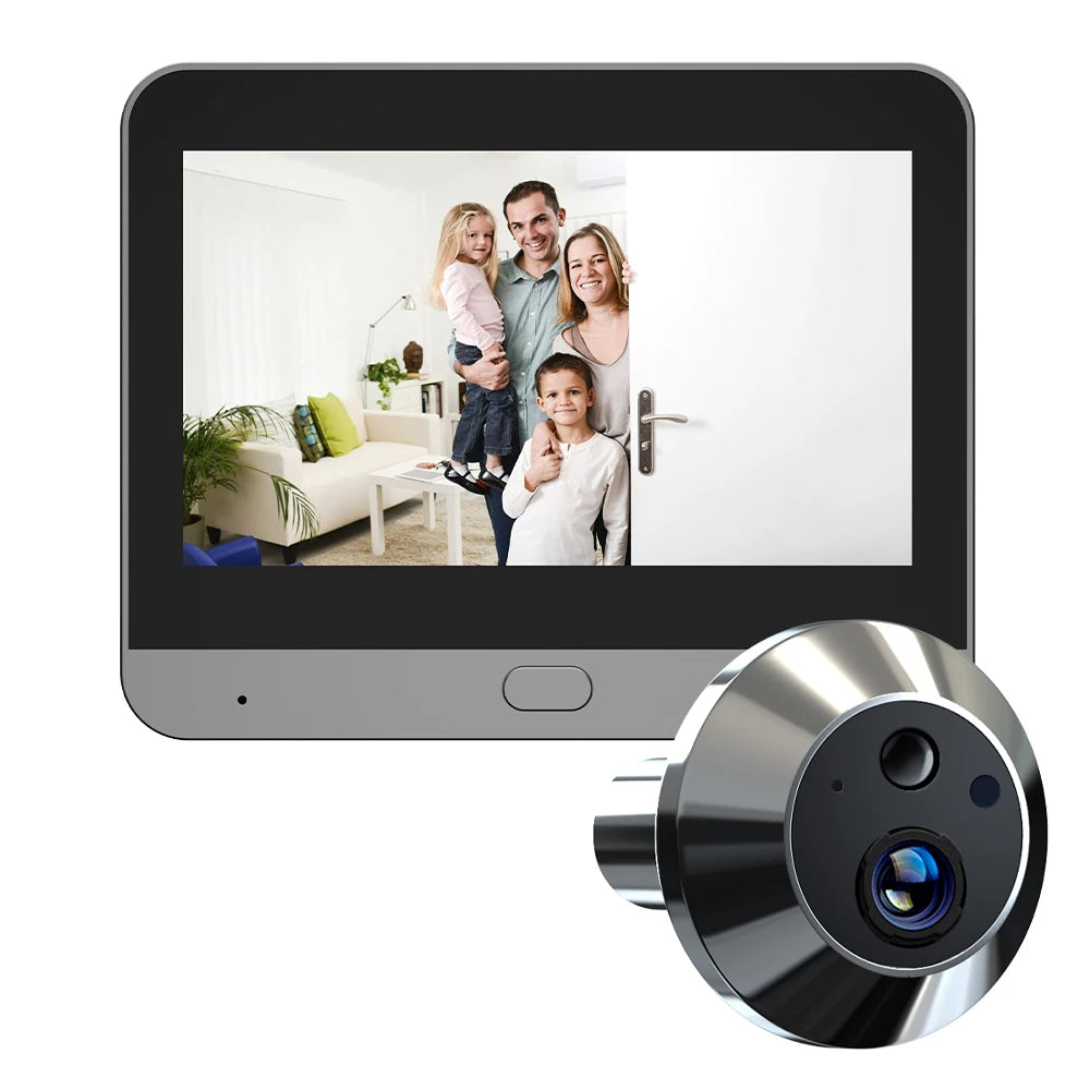 Innovative 4.3'' Wireless Doorbell Camera with 3MP HD, 140° Wide-Angle IR Night Vision, and 5000mAh Battery - Stay Connected with Motion Detection!