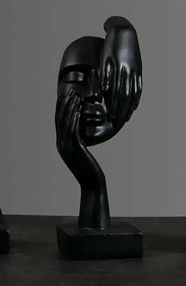 Resin Abstract Face Mask Sculpture – Modern Home & Office Table Décor