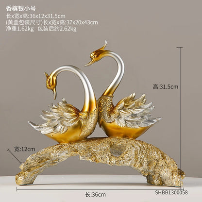 Luxury Gold & Jade-Inspired Decorative Sculptures – Elegant Home & Office Accents