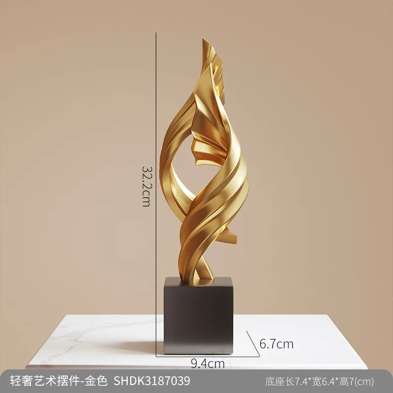 Golden Infinity Sculpture – Modern Luxury Art Decor