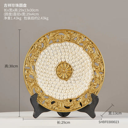 Luxury Gold & Jade-Inspired Decorative Sculptures – Elegant Home & Office Accents