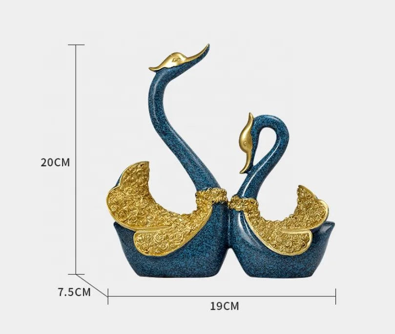 Elegant Swan Resin Sculpture – A Symbol of Love &amp; Timeless Beauty