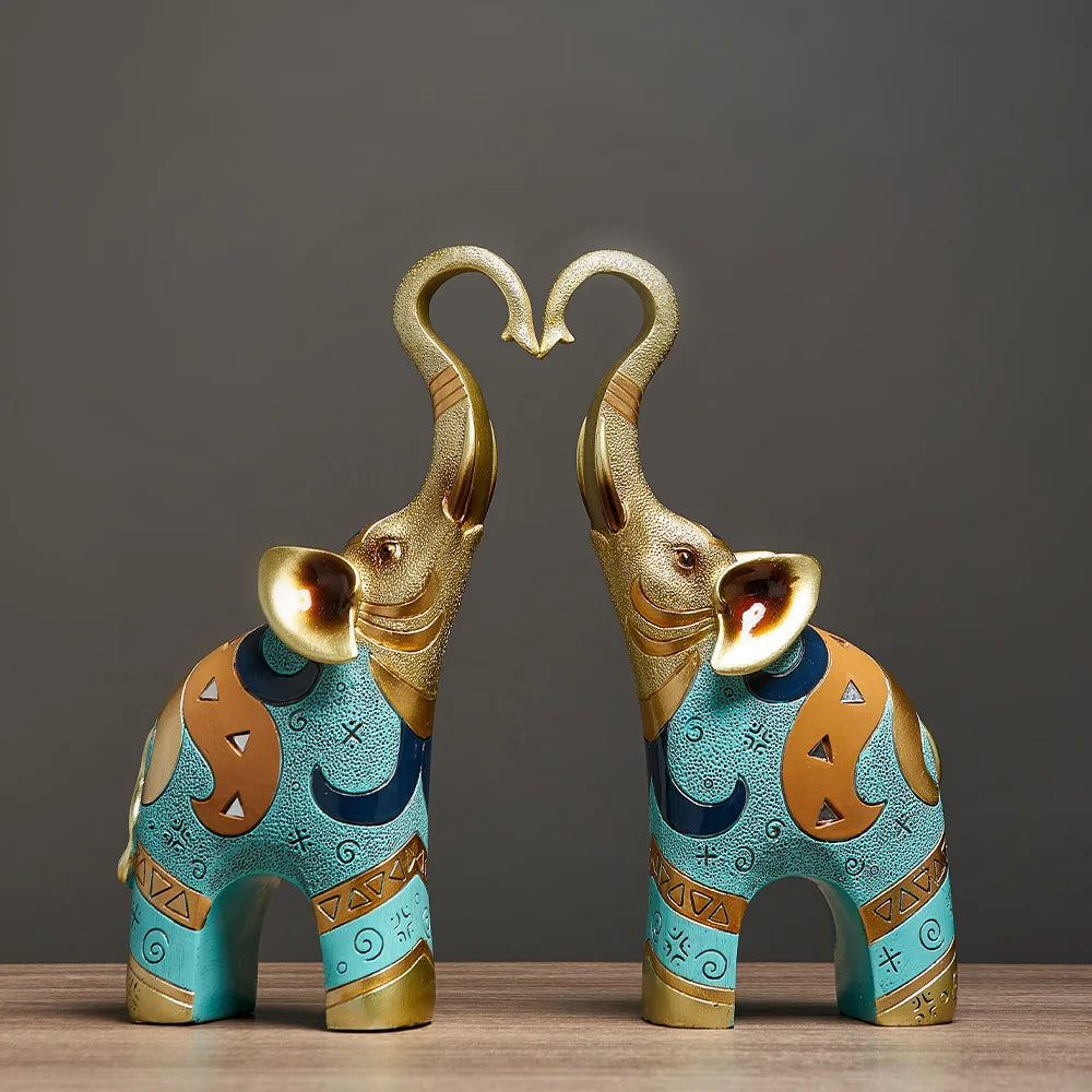 Elegant Elephant Couple Statue – Love, Luck & Harmony Home Décor