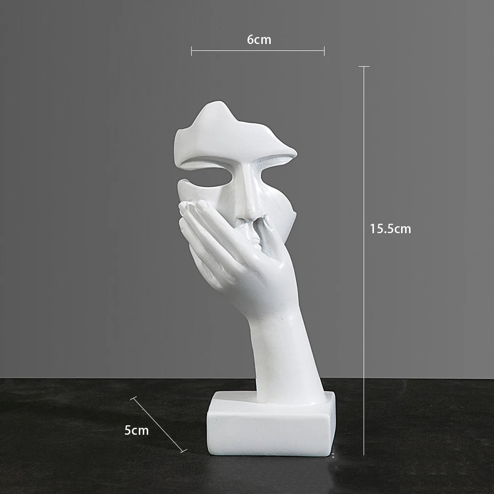 Resin Abstract Face Mask Sculpture – Modern Home & Office Table Décor