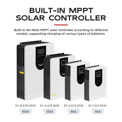 Off-Grid Pure Sine Wave MPPT Hybrid Inverter – 12V/24V DC with Built-in Solar Controller