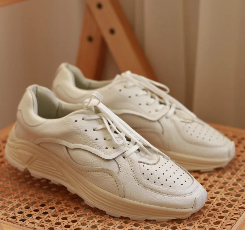 Men’s Classic White Chunky Sneakers – Stylish &amp; Comfortable Everyday Shoes