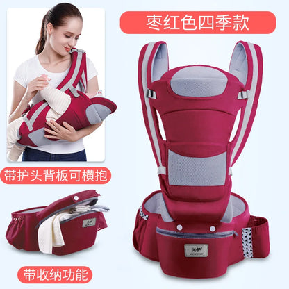 15 in 1 Ergonomic Hip Seat Carrier Cotton Baby Carrier with Hood Front & Back Popular Backpack Outdoor Use Wholesale Cotton