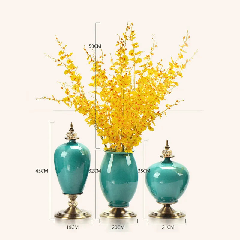 Elegant Blue Ceramic Vase Set – Luxury Home Décor Accent