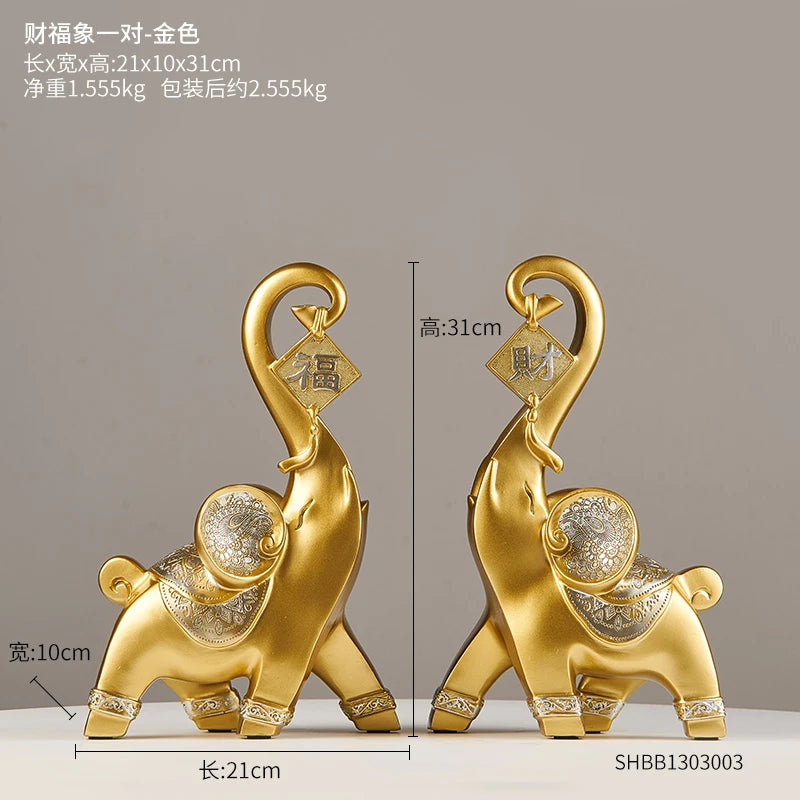 Luxury Gold & Jade-Inspired Decorative Sculptures – Elegant Home & Office Accents