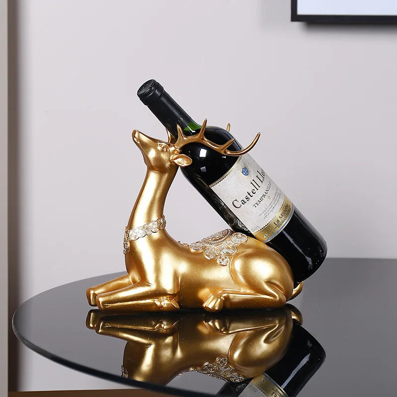 Luxury Gold Deer Wine Holder – Elegant Home & Bar Decor