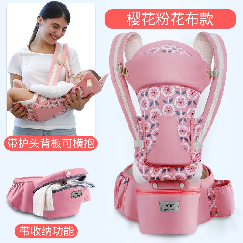 15 in 1 Ergonomic Hip Seat Carrier Cotton Baby Carrier with Hood Front & Back Popular Backpack Outdoor Use Wholesale Cotton