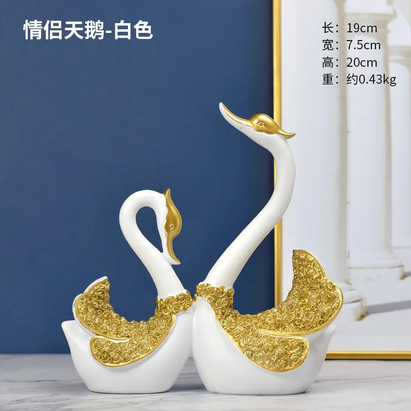 Elegant Swan Resin Sculpture – A Symbol of Love &amp; Timeless Beauty