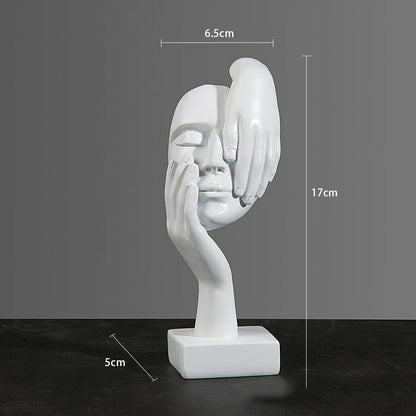 Resin Abstract Face Mask Sculpture – Modern Home & Office Table Décor