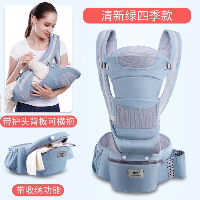 15 in 1 Ergonomic Hip Seat Carrier Cotton Baby Carrier with Hood Front & Back Popular Backpack Outdoor Use Wholesale Cotton