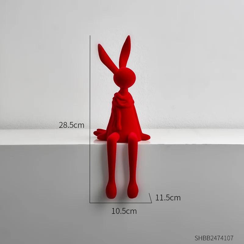 Modern Nordic Sitting Bunny Couple – Minimalist Home & Office Decor