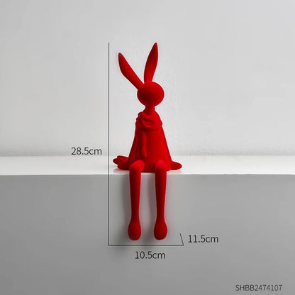 Modern Nordic Sitting Bunny Couple – Minimalist Home & Office Decor