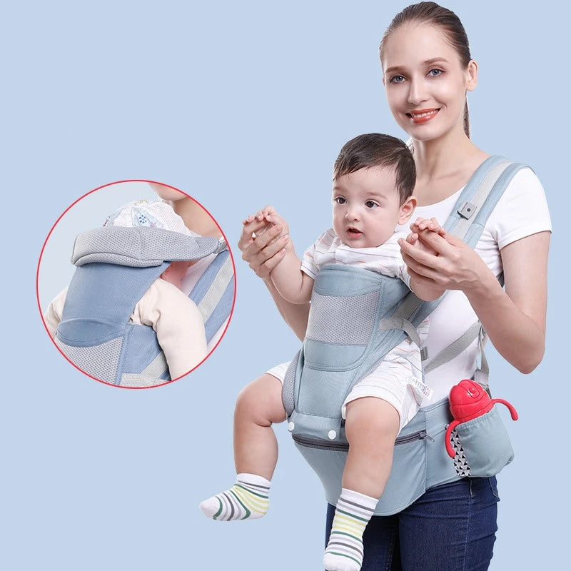 15 in 1 Ergonomic Hip Seat Carrier Cotton Baby Carrier with Hood Front & Back Popular Backpack Outdoor Use Wholesale Cotton