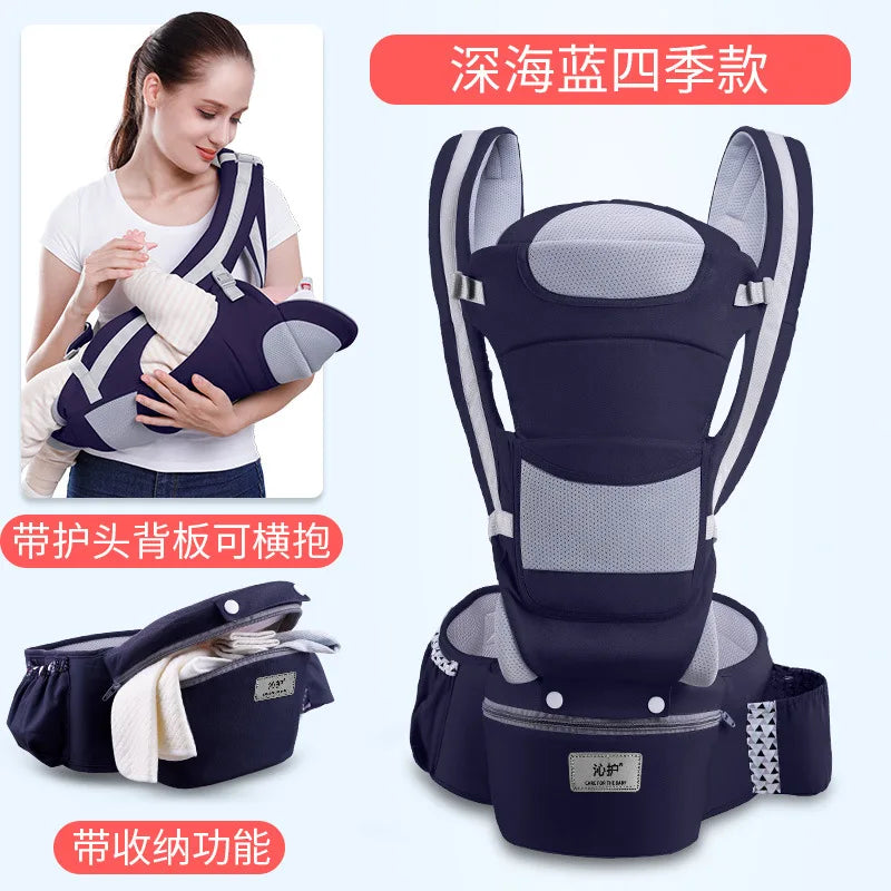 15 in 1 Ergonomic Hip Seat Carrier Cotton Baby Carrier with Hood Front & Back Popular Backpack Outdoor Use Wholesale Cotton