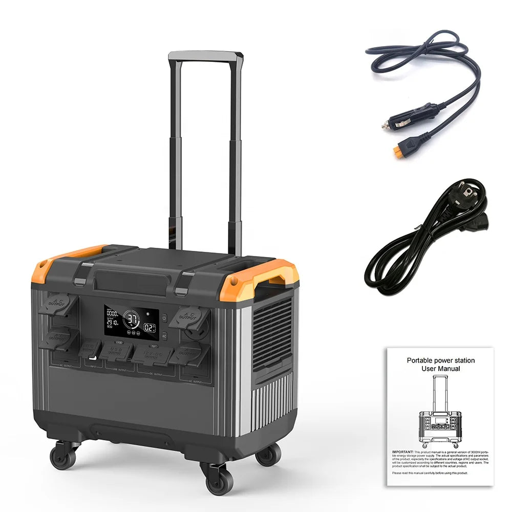 2KW-5KW Silent Portable Solar Generator – EV Charger & Home Backup Power Station