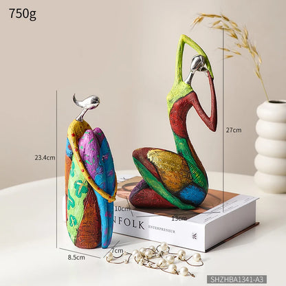 Abstract Colorful Yoga Sculptures – Modern Art Figurines for Home & Office Decor