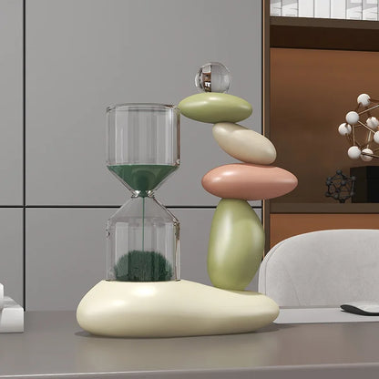 Zen Balance Stone Hourglass – Modern Sand Timer & Decorative Sculpture