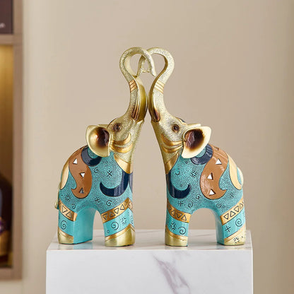 Elegant Elephant Couple Statue – Love, Luck & Harmony Home Décor