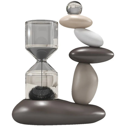 Zen Balance Stone Hourglass – Modern Sand Timer & Decorative Sculpture