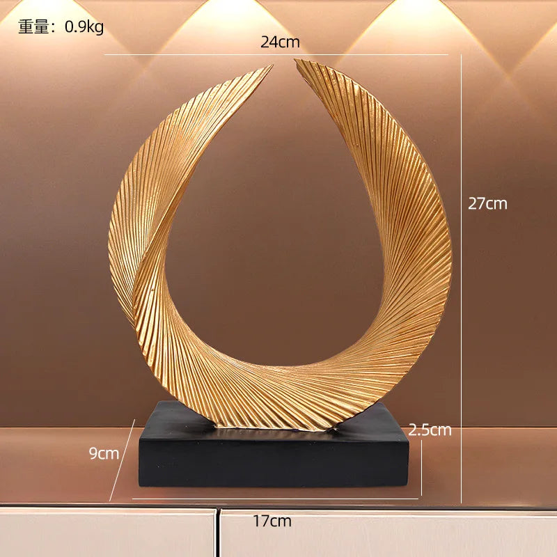 Golden Infinity Sculpture – Modern Luxury Art Decor