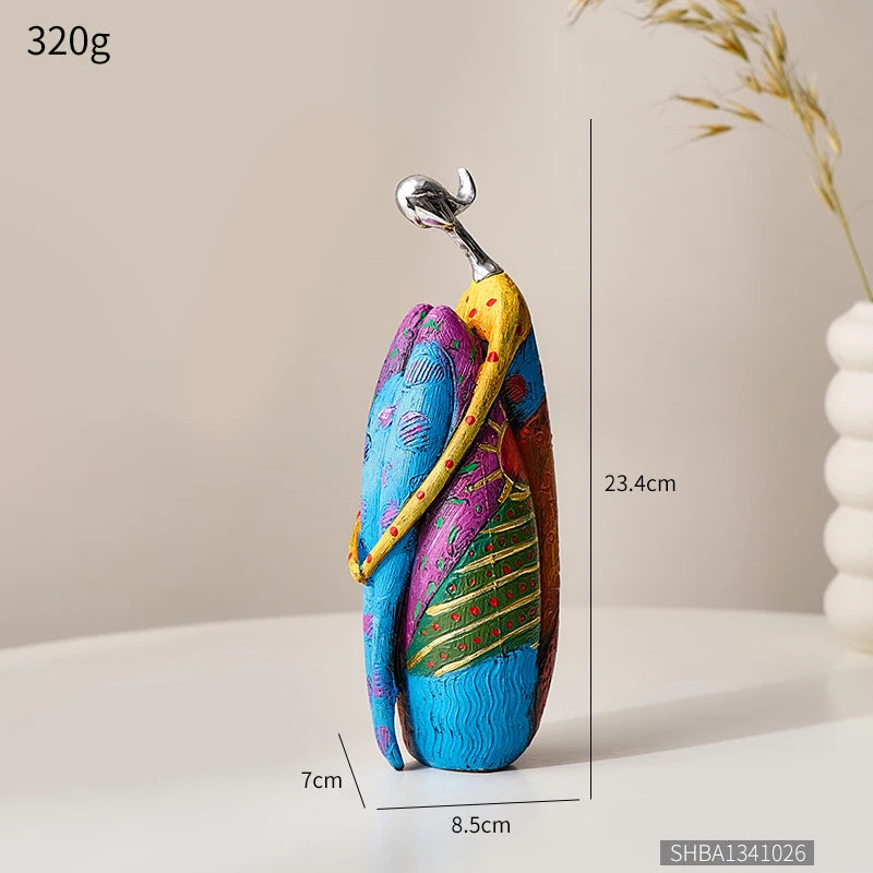 Abstract Colorful Yoga Sculptures – Modern Art Figurines for Home & Office Decor