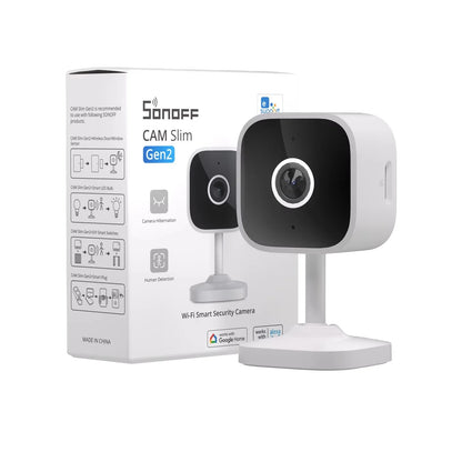 SONOFF Slim Gen2 WiFi Smart Home Security Camera - 1080P HD, Motion Detection Alerts, Night Vision, Compatible with Alexa & Google Home