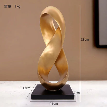 Golden Infinity Sculpture – Modern Luxury Art Decor