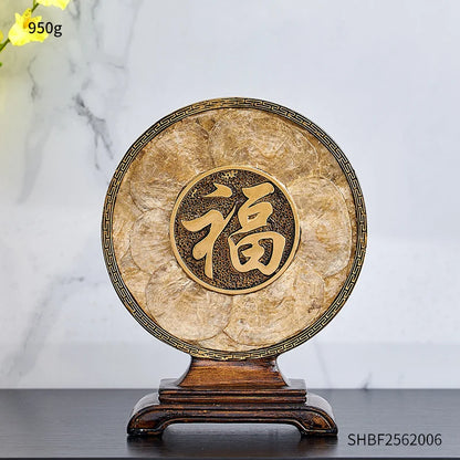 Luxury Golden Deer & Fortune Blessing Plate – Elegant Home & Office Decor