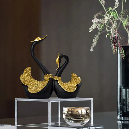 Elegant Swan Resin Sculpture – A Symbol of Love &amp; Timeless Beauty