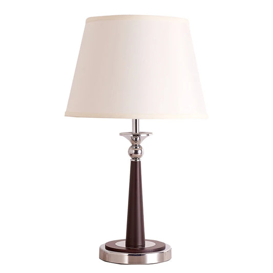 Modern Classic Table Lamp – Elegant Wooden & Metal Base